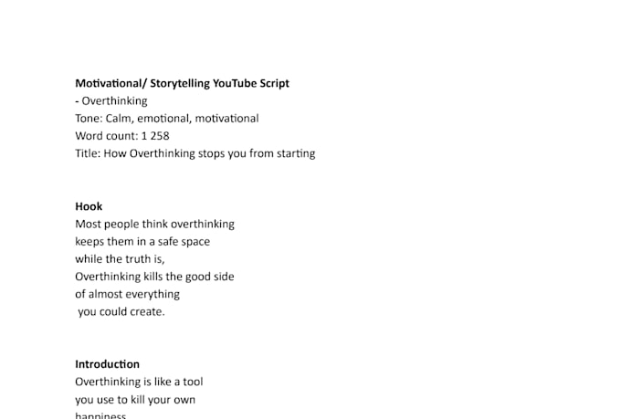 write engaging youtube scripts for storytelling and motivation